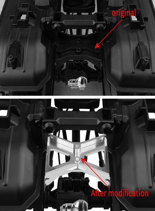 JGGZONE RC Chassis Brace Crossmember Aluminum Alloy Rear Beam Mounts Upgrade Part for 1/10 TRX4 RC Crawler Car Upgrade Replacement Parts (Silver) - Image 5